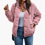 Vestes : Veste Femme Velours Droit Côtelé in Rose van Seroa