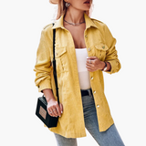 Vestes et manteaux pour femmes : Veste Femme Velours Côtelé in Jaune van Seroa