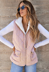 Autumn Collection : Veste Hiver Femme Matelassée Polaire Chaude et Confortable in Rose van Seroa