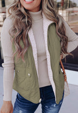 Autumn Collection : Veste Hiver Femme Matelassée Polaire Chaude et Confortable in Vert Sauge van Seroa