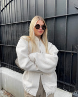 Bombers : Veste Femme Coton Automne in Blanc van Seroa