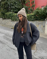Bombers : Veste Femme Coton Automne in Gris foncé van Seroa