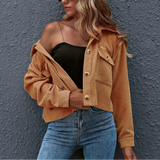 Autumn Collection : Veste Femme Velours Tendance Côtelé in Kaki van Seroa