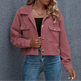 Autumn Collection : Veste Femme Velours Tendance Côtelé in Rose van Seroa