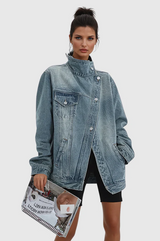 Vestes en denim pour femmes : Veste Jean Femme Denim Coton Bleu Ajustée in van Seroa