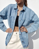 Autumn Collection : Veste Jean Femme Décontracté in Bleu van Seroa