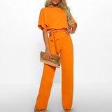 dresses : Combinaison Femme Fluide Élégante Ceinturée Large Parfaite in Jaune van Seroa