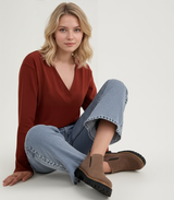 Bottines Femme à bout rond et fermeture éclair