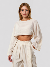 Outfit Sets : Ensemble d'été Femme en Lin 2 Pièces : Chemise Manches Courtes et Pantalon Large Élégant in van Seroa