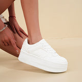 other : Baskets Blanches Femme Plateforme Synthétique Confortables in van Seroa
