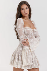 dresses : Robe courte romantique style corset en dentelle vintage Femme in van Seroa