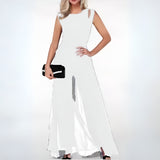dresses : Combinaison Femme sans Manches Maxi Fluide in Blanc van Seroa