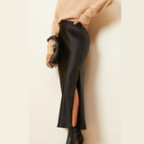 skirts : Ensemble en satin avec blouse décontractée et jupe midi Femme in van Seroa