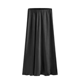 skirts : Ensemble en satin avec blouse décontractée et jupe midi Femme in van Seroa