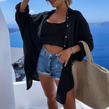 swimwear : Chemise Blanche Femme Oversize Coton Bohème in van Seroa