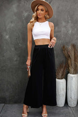 skirts : Pantalon Fluide Femme Noir Élégant in Noir van Seroa