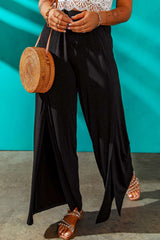 skirts : Pantalon Fluide Femme Noir Élégant in van Seroa