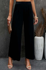 skirts : Pantalon Fluide Femme Noir Élégant in van Seroa
