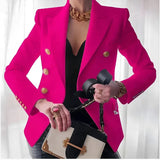 Blazer : Blazer Femme Doré Double Boutonnage in Rose van Seroa