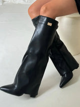 Boots : Bottes Femme Noires en Cuir Synthétique - Bottines Élégantes et Confortables in Cuir noir van Seroa