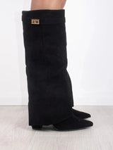 Boots : Bottes Femme Noires en Cuir Synthétique - Bottines Élégantes et Confortables in van Seroa