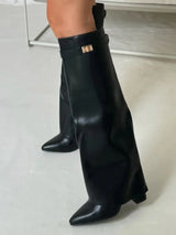 Boots : Bottes Femme Noires en Cuir Synthétique - Bottines Élégantes et Confortables in van Seroa