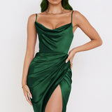 dresses : Robe Femme Élégante Satin Drapé in van Seroa