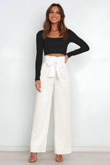 skirts : Pantalon Fluide Femme Large Confortable - Idéal Été, Plage, Vacances in Blanc van Seroa