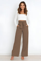 skirts : Pantalon Fluide Femme Large Confortable - Idéal Été, Plage, Vacances in Taupe van Seroa