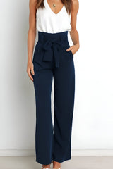 skirts : Pantalon Fluide Femme Large Confortable - Idéal Été, Plage, Vacances in Marine van Seroa