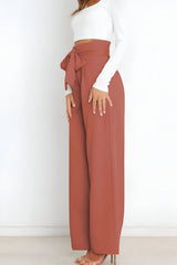 skirts : Pantalon Fluide Femme Large Confortable - Idéal Été, Plage, Vacances in Brique van Seroa