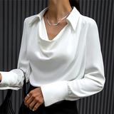 top blouses : Blouse Femme Chemise Soie Élégant in Blanc van Seroa