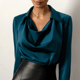 top blouses : Blouse Femme Chemise Soie Élégant in van Seroa