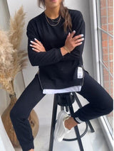 other : Ensemble Décontracté en Coton Oversize au Style Streetwear Urbain in Noir van Seroa