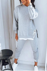 other : Ensemble Décontracté en Coton Oversize au Style Streetwear Urbain in Gris van Seroa