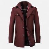 Men > Coats : Trench Homme en Laine : Col Montant Zippé, Élégance Hivernale in van Ancienne Monde