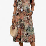 Dresses : Robe Midi Fleurie Estivale Élégante pour Femme - Coupe Fluide et Confortable in van Seroa