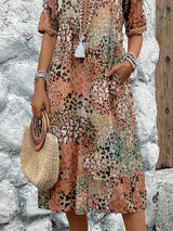 dresses : Robe Midi Fleurie Légère à Col en V avec Poches Femme in van Seroa