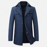 Men > Coats : Trench Homme en Laine : Col Montant Zippé, Élégance Hivernale in van Ancienne Monde