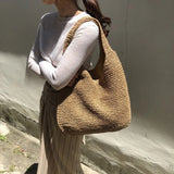 Bags : Sac A Main Femme Élégant Uni in Marron van Seroa
