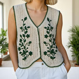 Pulls et gilets : Gilet sans Manche Femme Floral in van Seroa