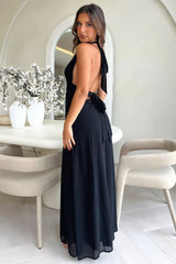 dresses : Robe de soirée dos nu avec profond décolleté en V et fente haute Femme in van Seroa