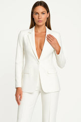 Sets : Blazer Femme Élégant Tailleur Pantalon in Blanc van Seroa