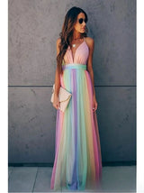 dresses : Robe Longue Fluide Femme Arc-en-ciel Élégante - Idéale Soirée, in 2XL van Seroa