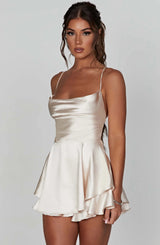 dresses : Mini Robe Femme Élégant Satin in van Seroa