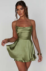 dresses : Mini Robe Femme Élégant Satin in van Seroa