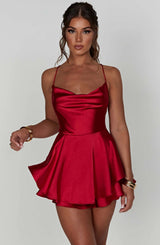 dresses : Mini Robe Femme Élégant Satin in van Seroa