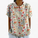 Women's Top Clothes : Chemise Florale Élégante pour Femme en Viscose - Motif Imprimé in Abricot van Seroa