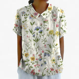 Women's Top Clothes : Chemise Florale Élégante pour Femme en Viscose - Motif Imprimé in Blanc avec des fleurs van Seroa