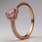 other : Bague de Fiançailles en Argent 925 avec Diamant en Coeur Femme in Rose van Seroa